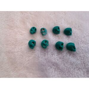 8 MM Turquoise Colored Carved Skull Beads/Pendants Set of 8